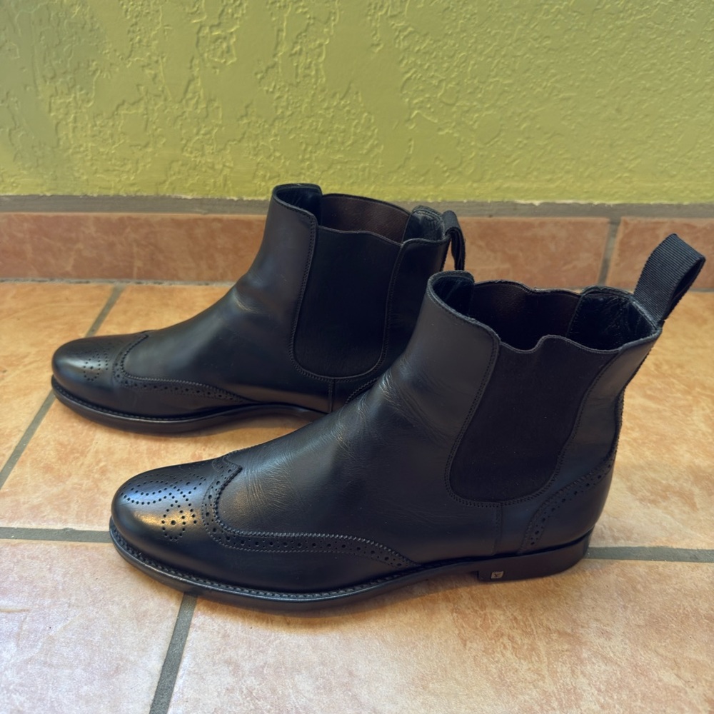 Louis Vuitton Black Men's Chelsea Brogue Boots vintage - Picture 3 of 8